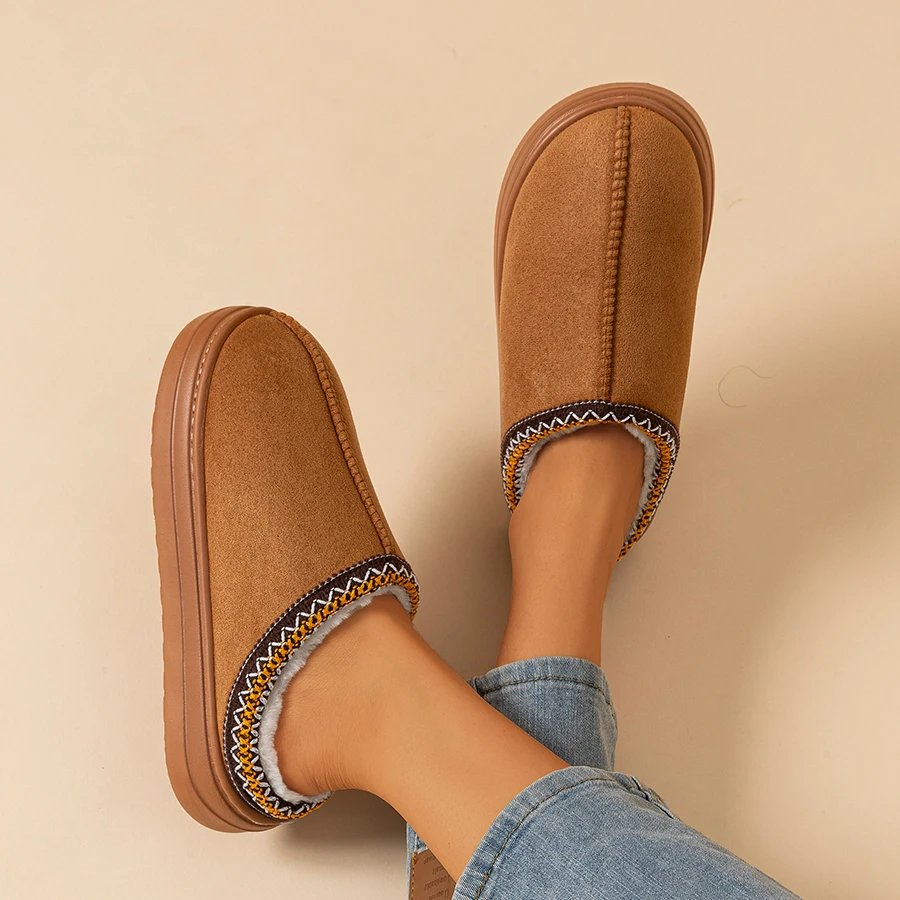 Winter Women’s Slipper Fashion Fuzzy Fur Anti-slip Soft Sole Outdoor Indoor Warm Comfort Men Leisure Plush Houseshoes Couple